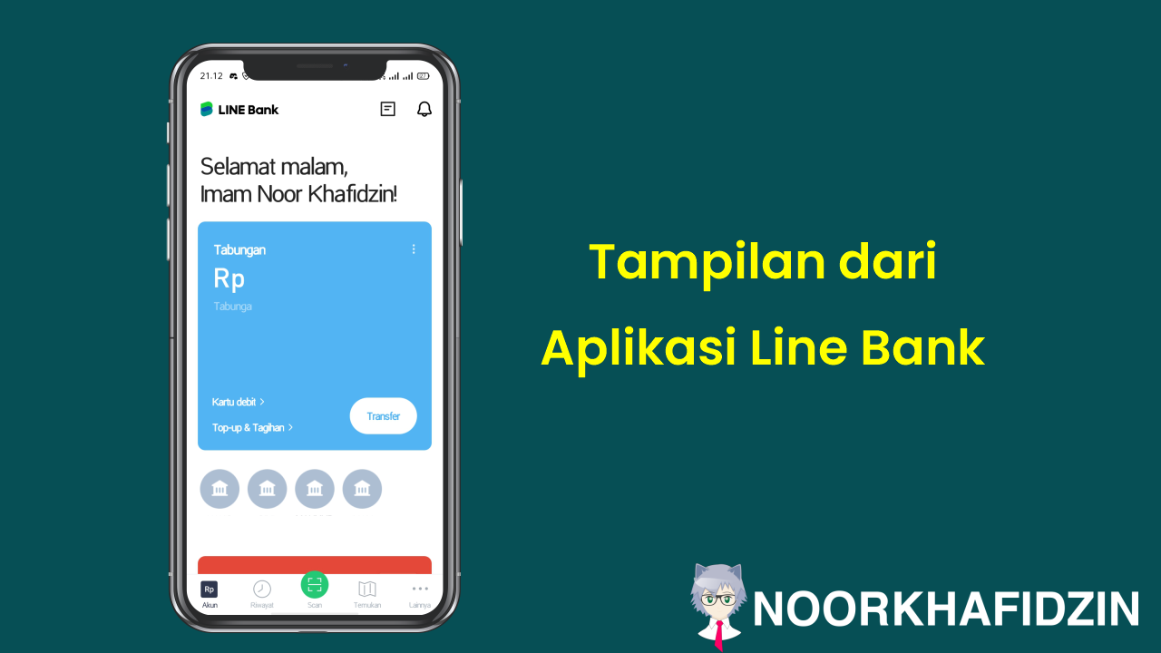 tampilan dari aplikasi line bank
