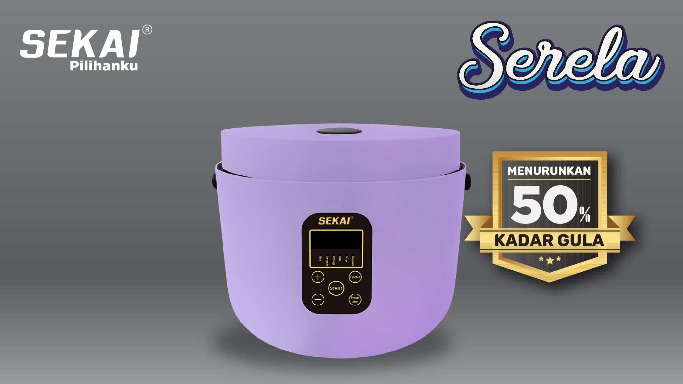 Penanak Nasi SEKAI CMW 720 LS Warna Ungu