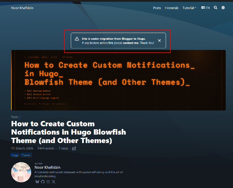 demo custom notificarion